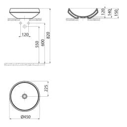 Creavit Deep 45 Cm Tezgahüstü Lavabo görsel 2
