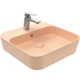 Creavit Loop 45 Cm Kare Şeftali Tüyü Çanak Lavabo görsel 1