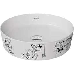 Creavit Loop 45 Cm Karikatür Desen Uygulamalı Yuvarlak Çanak Lavabo görsel 1