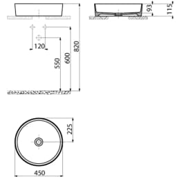 Creavit Loop 45 Cm Yuvarlak Nil Yeşili Çanak Lavabo - LP145 görsel 2