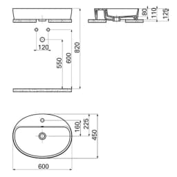 Creavit Loop 60 Cm Oval Çanak Lavabo - LP161-00CB00E-0000 görsel 3