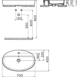 Creavit Loop 70x45 Cm Oval Çanak Lavabo görsel 2