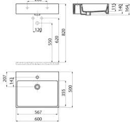 Creavit Next 60 Cm Kare Tezgahüstü Lavabo görsel 3