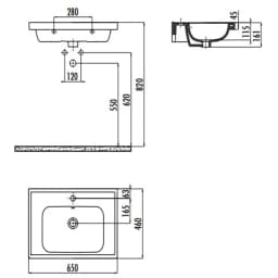 Creavit Obi 65 Cm Etajerli Lavabo - OB065-00CB00E-0000 görsel 2