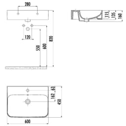 Creavit Pride 60 Cm Etajerli Lavabo görsel 2