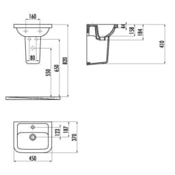 Creavit Saily 100 Cm Etajerli Lavabo görsel 3