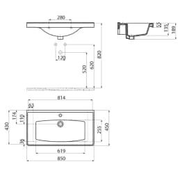 Creavit Sera 85 Cm Etajerli Lavabo görsel 3