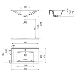 Creavit Su 80 Cm Etajerli Lavabo görsel 3