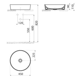 Creavit Ultra 45 Cm Yuvarlak Çanak Lavabo görsel 2