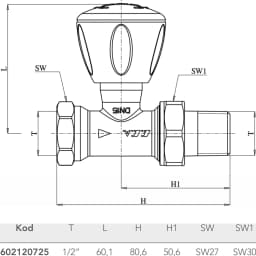 Eca 1/2 Düz Radyatör Valfi - 602120725 görsel 2