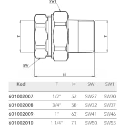 Eca 3/4 Düz Rakor - 601002008 görsel 2