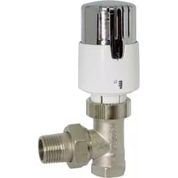 Eca 1/2 Krom-Beyaz Termostatik Köşe Radyatör Valfi - 802120180 görsel 1