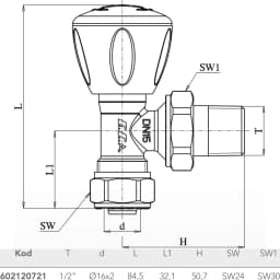 Eca 1/2 Pex Köşe Radyatör Valfi - 602120721 görsel 2