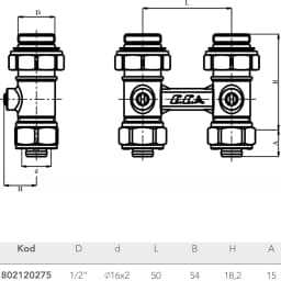 Eca 1/2 Tornavida Kontrollu Küresel Düz H Valf - 802120275 görsel 2