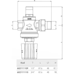 Eca 1/2 Volan Ayarlı Basınç Düşürücü - 602111109 görsel 2