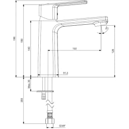 Eca Royal Ecotechnology Mat Siyah Lavabo Bataryası - 102188140C1 görsel 2