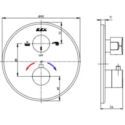 Eca 2 Yollu Termostatik Ankastre Banyo/Duş Bataryası Sıva Üstü Grubu - 102167215-YDE görsel 2