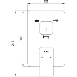 Eca Tiera 3 Yollu Altın Ankastre Banyo Bataryası - 102167335A1-K görsel 2