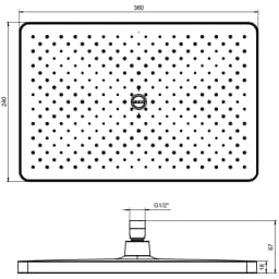 Eca Tiera Plus 36x24 Cm Altın Duş Başlığı - 102145067A1 görsel 2