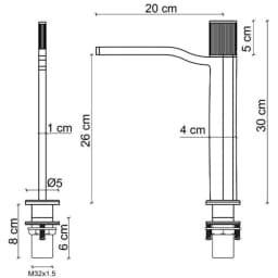 Fontana FA-7022 Mat Altın Yüksek Lavabo Bataryası görsel 2