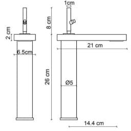 Fontana FA-8025 Mat Siyah Yüksek Lavabo Bataryası görsel 2