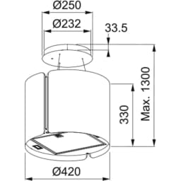 Franke Ada Smart FSMS F42 SS/BK MATT Inox Ada Davlumbaz görsel 2
