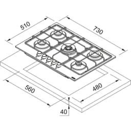 Franke Smart FHSM 755 4G DC BK C Siyah Cam Ankastre Ocak görsel 4