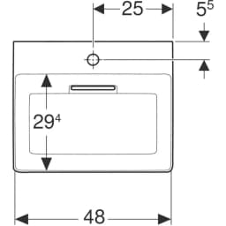 Geberit ONE 50x40 Beyaz Çanak Lavabo Batarya Deliksiz 505.031.01.6 görsel 2