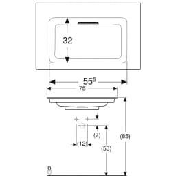 Geberit One 75x48 Cm Etajerli Lavabo - 505.003.00.1 görsel 2