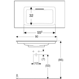 Geberit One 90x48 Cm Etajerli Lavabo - 505.005.00.1 görsel 2