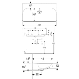 Geberit Smyle 90x48 Cm Etajerli Lavabo - 500.250.01.1 görsel 2