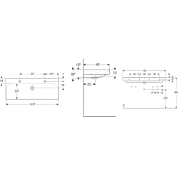 Geberit Smyle Square 120x48 Cm Lavabo - 500.253.01.1 görsel 2