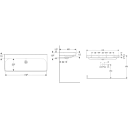 Geberit Smyle Square 120x48 Lavabo - 500.225.01.1 görsel 2