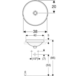 Geberit Variform 40 Cm Yuvarlak Çanak Lavabo - 500.702.01.2 görsel 2