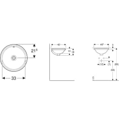 Geberit VariForm 42 Cm Yuvarlak Tezgah Altı Lavabo - 500.744.01.2 görsel 2