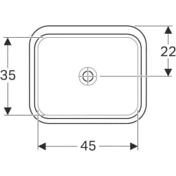 Geberit VariForm 45x35 Dikdörtgen Beyaz Tezgah altı Lavabo görsel 2