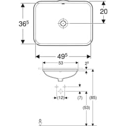 Geberit Variform 49x36 Cm Tezgah Altı Lavabo - 505.060.01.1 görsel 2