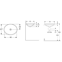 Geberit VariForm 50x40 Cm Oval Tezgah Üstü Lavabo - 500.710.01.2 görsel 2