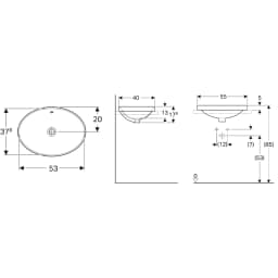 Geberit VariForm 55x40 Cm Oval Tezgah Üstü Lavabo - 500.716.01.2 görsel 2