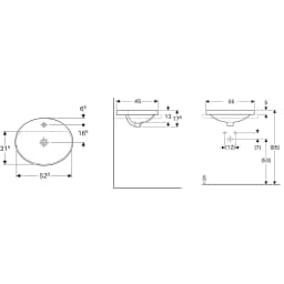 Geberit VariForm 55x45 Cm Oval Tezgah Üstü Lavabo - 500.722.01.2 görsel 2