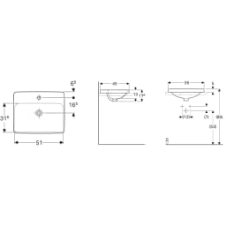 Geberit VariForm 55x45 Cm Dikdörtgen Tezgah Üstü Lavabo - 500.742.01.2 görsel 2
