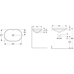 Geberit VariForm 60x40 Cm Tezgah Üstü Lavabo - 500.728.01.2 görsel 2