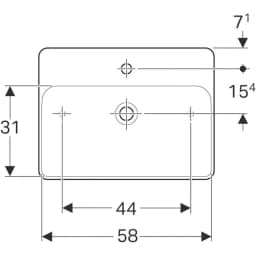 Geberit VariForm 60x45 Dikdörtgen Beyaz Çanak Lavabo görsel 2