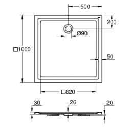 Grohe 100x100 Cm Akrilik Kare Duş Teknesi - 39300000 görsel 2
