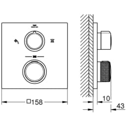 Grohe Allure Yeni Termostat 2 Yollu Yönlendirici Baş Duşu-El Duşu - 29181002 görsel 2