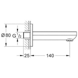 Grohe BauCosmopolitan Çıkış Ucu - 13255000 görsel 2