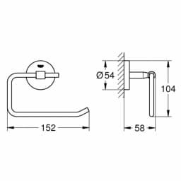 Grohe BauCosmopolitan Tuvalet Kağıtlığı - 40457001 görsel 2