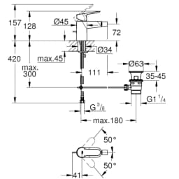 Grohe BauEdge Tek Kumandalı Bide Bataryası - 23331000 görsel 2