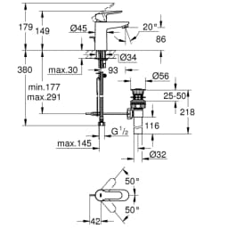 Grohe BauEdge Tek Kumandalı Lavabo Bataryası - 32819000 görsel 2