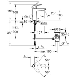 Grohe BauLoop Tek Kumandalı Lavabo Bataryası - 23762000 görsel 2